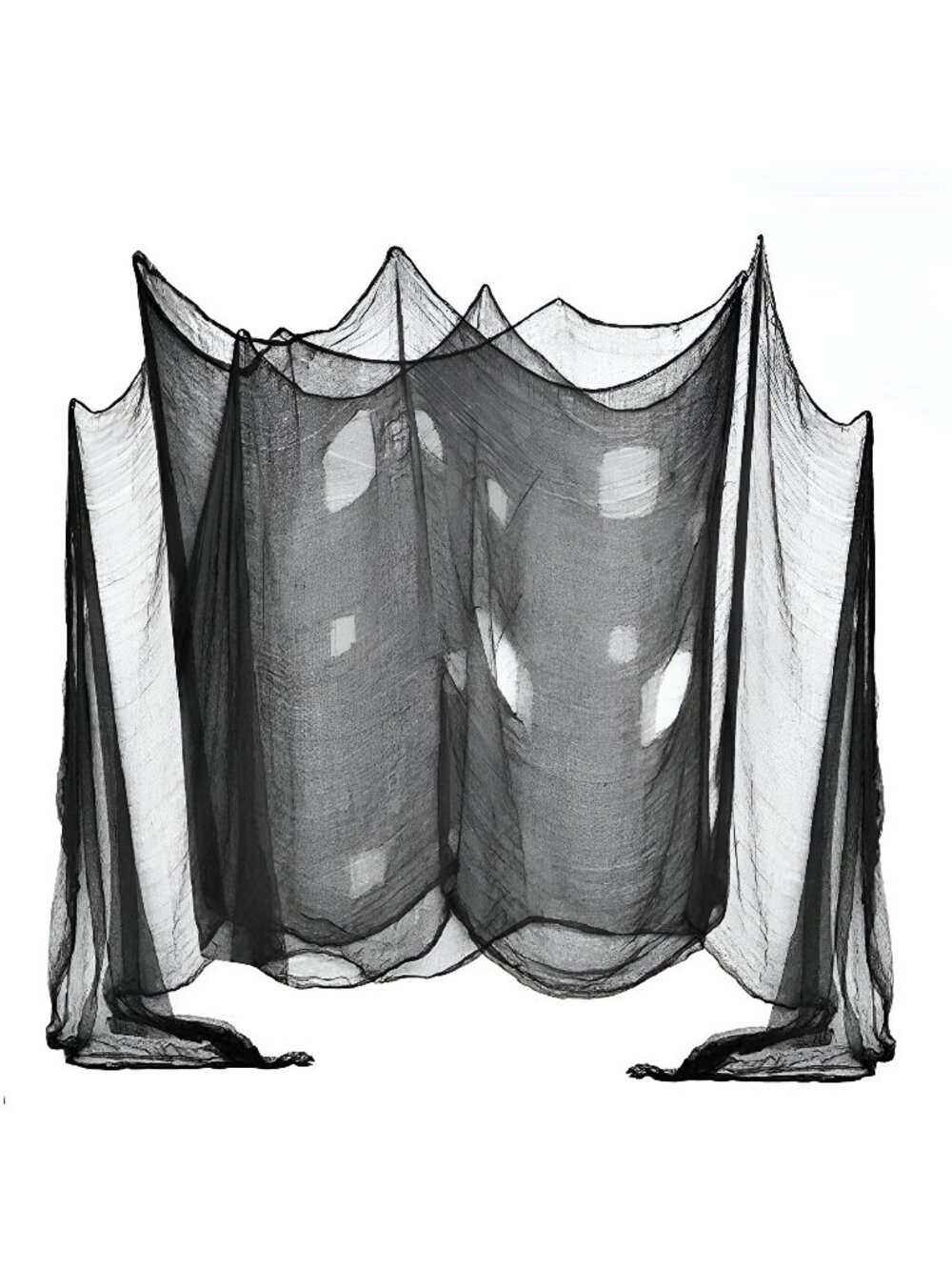 (48 x 240") Halloween Creepy Cloth, Spooky Giant Cheese Cloth Tapestry, Black